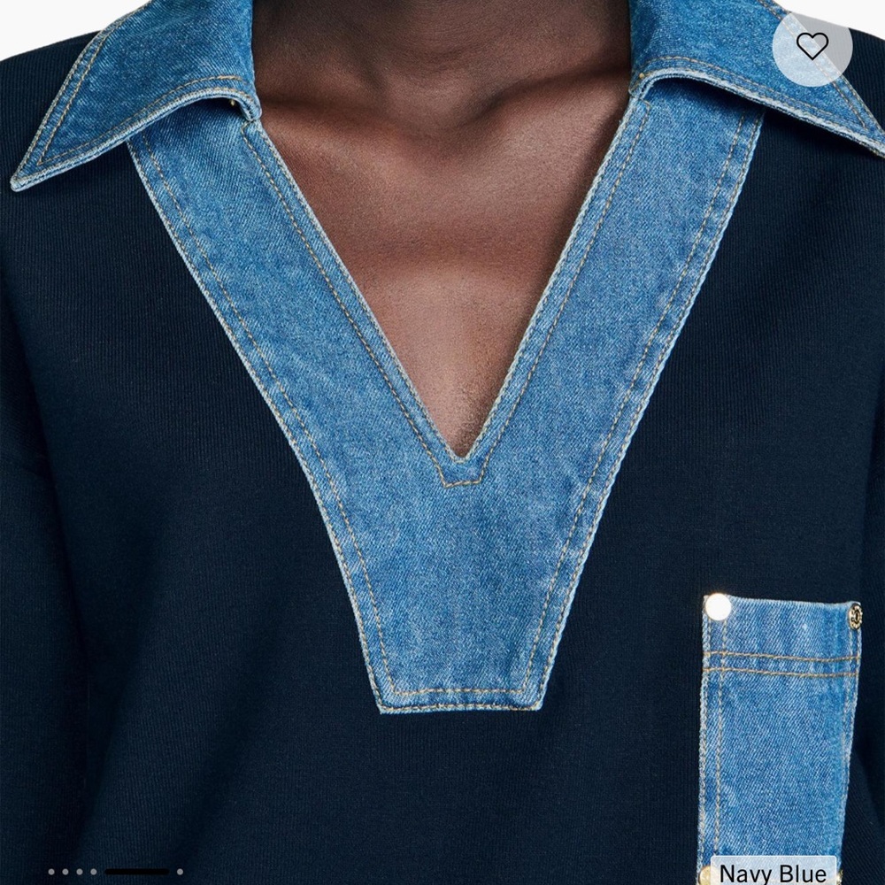 Sandro sweater with denim details medium - Picture 5 of 5